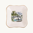 Olympic Ceramic Ring Dish, Gold Rim Trinket Tray, Jewelry Holder Gift, Five Shape Options