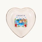 Croatia Ceramic Ring Dish, Gold Rim Trinket Tray, Jewelry Holder Gift, Five Shape Options