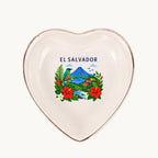 El Salvador Ceramic Ring Dish, Gold Rim Trinket Tray, Jewelry Holder Gift, Five Shape Options