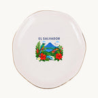 El Salvador Ceramic Ring Dish, Gold Rim Trinket Tray, Jewelry Holder Gift, Five Shape Options