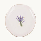 Lavender Garden Ceramic Ring Dish, Gold Rim Trinket Tray, Jewelry Holder Gift, Five Shape Options