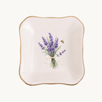 Lavender Garden Ceramic Ring Dish, Gold Rim Trinket Tray, Jewelry Holder Gift, Five Shape Options