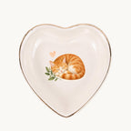 Sleeping Cat Ceramic Ring Dish, Gold Rim Trinket Tray, Jewelry Holder Gift, Five Shape Options