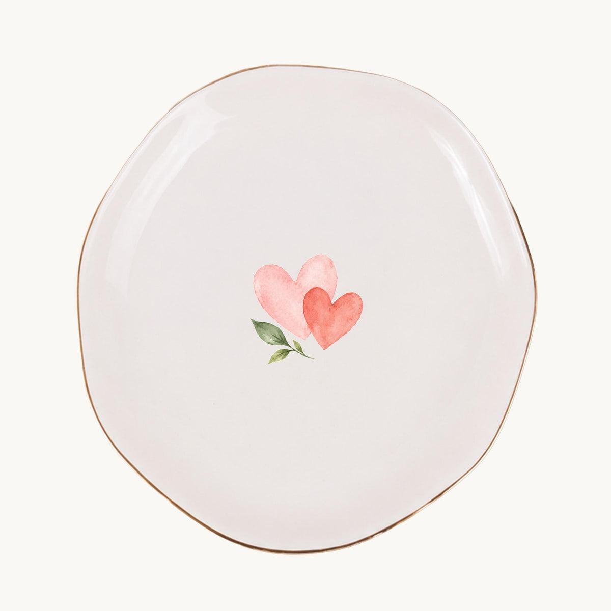 Little Love Ceramic Ring Dish, Gold Rim Trinket Tray, Jewelry Holder Gift, Five Shape Options
