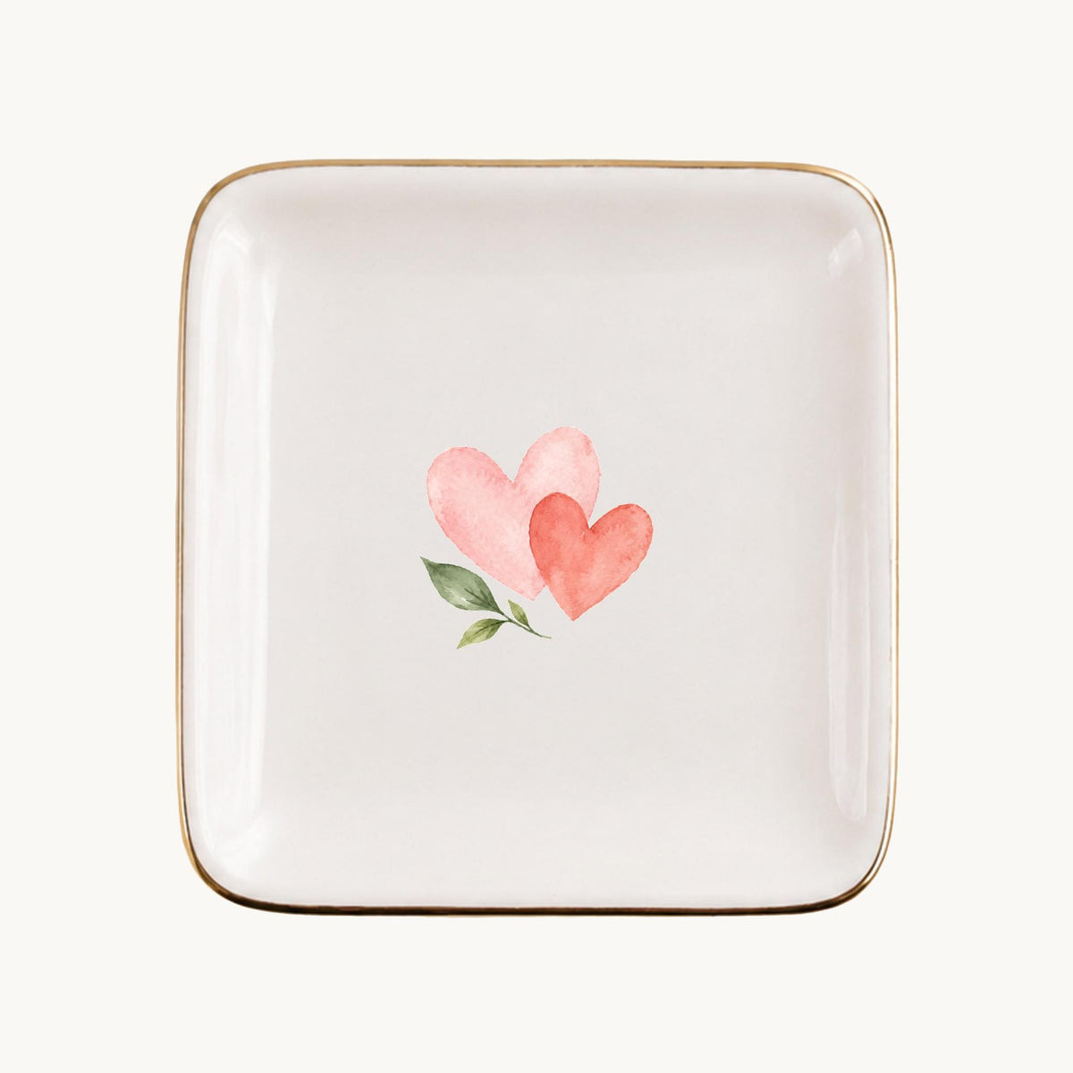 Little Love Ceramic Ring Dish, Gold Rim Trinket Tray, Jewelry Holder Gift, Five Shape Options