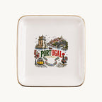 Portugal Ceramic Ring Dish, Gold Rim Trinket Tray, Jewelry Holder Gift, Five Shape Options