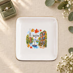 Boston Ceramic Ring Dish, Gold Rim Trinket Tray, Jewelry Holder Gift, Five Shape Options