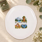 U.S. National Parks Ceramic Ring Dish, Gold Rim Trinket Tray, Jewelry Holder Gift, Five Shape Options
