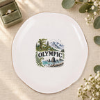 Olympic Ceramic Ring Dish, Gold Rim Trinket Tray, Jewelry Holder Gift, Five Shape Options