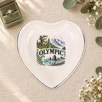 Olympic Ceramic Ring Dish, Gold Rim Trinket Tray, Jewelry Holder Gift, Five Shape Options
