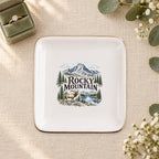 Rocky Mountain Ceramic Ring Dish, Gold Rim Trinket Tray, Jewelry Holder Gift, Five Shape Options
