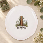 Redwood Ceramic Ring Dish, Gold Rim Trinket Tray, Jewelry Holder Gift, Five Shape Options