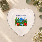 El Salvador Ceramic Ring Dish, Gold Rim Trinket Tray, Jewelry Holder Gift, Five Shape Options