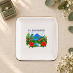 El Salvador Ceramic Ring Dish, Gold Rim Trinket Tray, Jewelry Holder Gift, Five Shape Options