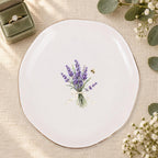 Lavender Garden Ceramic Ring Dish, Gold Rim Trinket Tray, Jewelry Holder Gift, Five Shape Options