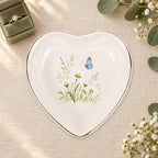 Butterfly Meadow Ceramic Ring Dish, Gold Rim Trinket Tray, Jewelry Holder Gift, Five Shape Options