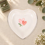 Little Love Ceramic Ring Dish, Gold Rim Trinket Tray, Jewelry Holder Gift, Five Shape Options