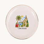 San Diego Ceramic Ring Dish, Gold Rim Trinket Tray, Jewelry Holder Gift, Five Shape Options
