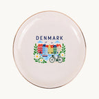 Denmark Ceramic Ring Dish, Gold Rim Trinket Tray, Jewelry Holder Gift, Five Shape Options
