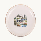 Prague Ceramic Ring Dish, Gold Rim Trinket Tray, Jewelry Holder Gift, Five Shape Options