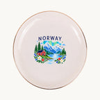 Norway Ceramic Ring Dish, Gold Rim Trinket Tray, Jewelry Holder Gift, Five Shape Options