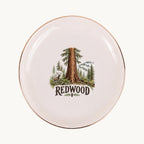 Redwood Ceramic Ring Dish, Gold Rim Trinket Tray, Jewelry Holder Gift, Five Shape Options