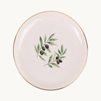 Olive Branch Ceramic Ring Dish, Gold Rim Trinket Tray, Jewelry Holder Gift, Five Shape Options