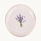 Lavender Garden Ceramic Ring Dish, Gold Rim Trinket Tray, Jewelry Holder Gift, Five Shape Options