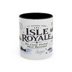 Isle Royale National Park Coffee Mug | Michigan Island Wilderness Hiking Gift | Accent Color Ceramic 11oz 15oz