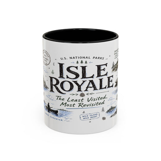 Isle Royale National Park Coffee Mug | Michigan Island Wilderness Hiking Gift | Accent Color Ceramic 11oz 15oz