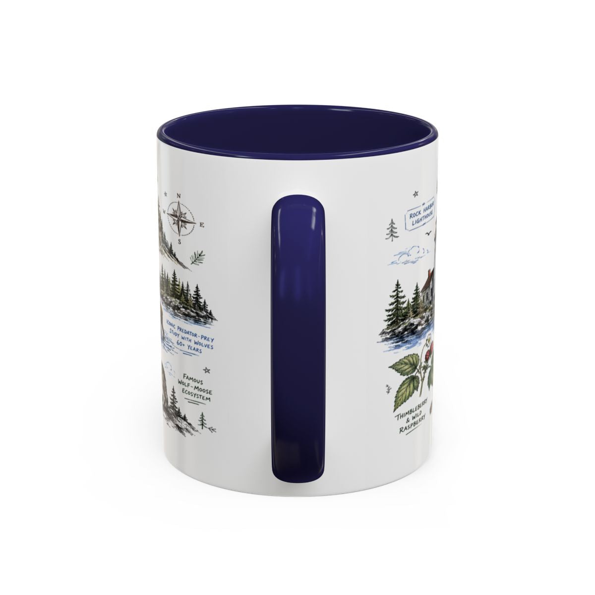 Isle Royale National Park Coffee Mug | Michigan Island Wilderness Hiking Gift | Accent Color Ceramic 11oz 15oz