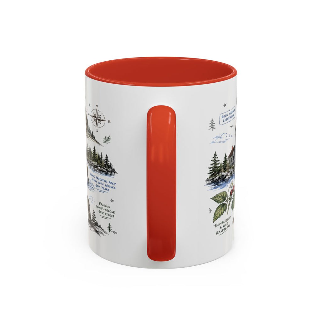 Isle Royale National Park Coffee Mug | Michigan Island Wilderness Hiking Gift | Accent Color Ceramic 11oz 15oz