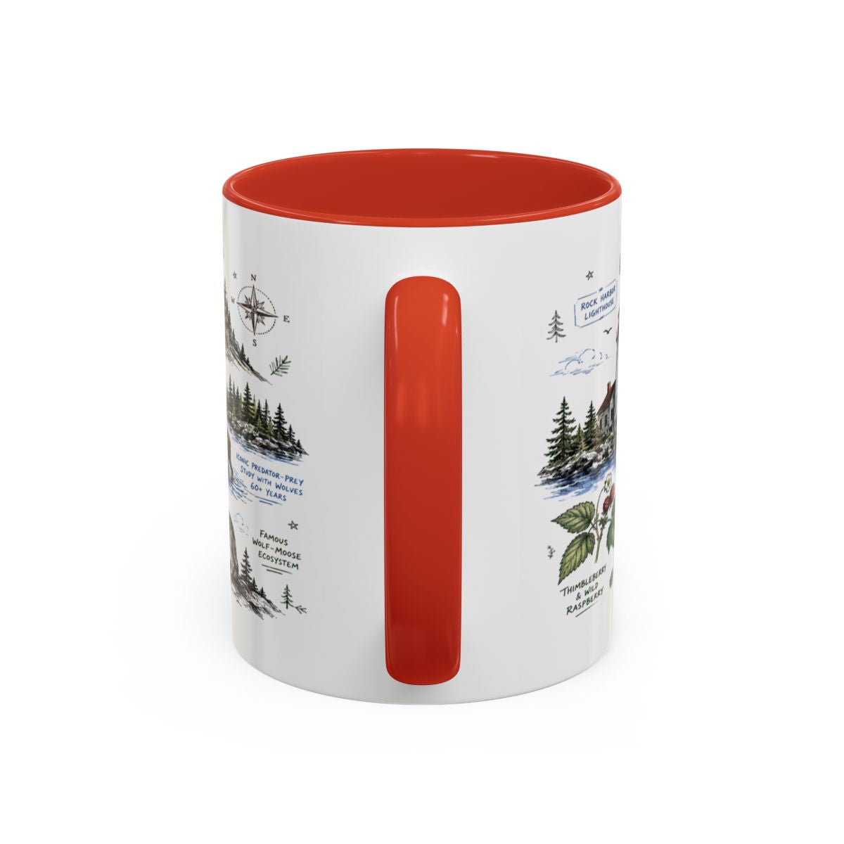 Isle Royale National Park Coffee Mug | Michigan Island Wilderness Hiking Gift | Accent Color Ceramic 11oz 15oz