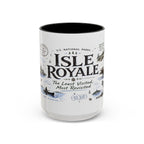 Isle Royale National Park Coffee Mug | Michigan Island Wilderness Hiking Gift | Accent Color Ceramic 11oz 15oz