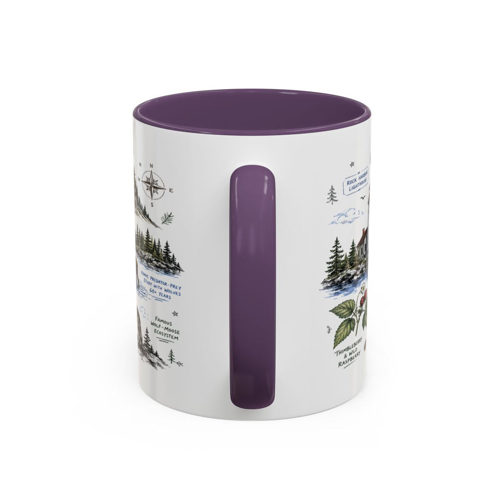 Isle Royale National Park Coffee Mug | Michigan Island Wilderness Hiking Gift | Accent Color Ceramic 11oz 15oz