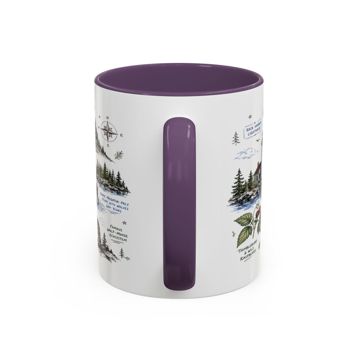 Isle Royale National Park Coffee Mug | Michigan Island Wilderness Hiking Gift | Accent Color Ceramic 11oz 15oz