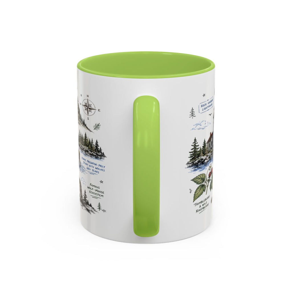 Isle Royale National Park Coffee Mug | Michigan Island Wilderness Hiking Gift | Accent Color Ceramic 11oz 15oz