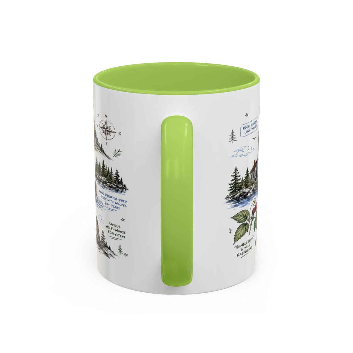 Isle Royale National Park Coffee Mug | Michigan Island Wilderness Hiking Gift | Accent Color Ceramic 11oz 15oz