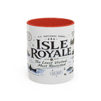 Isle Royale National Park Coffee Mug | Michigan Island Wilderness Hiking Gift | Accent Color Ceramic 11oz 15oz