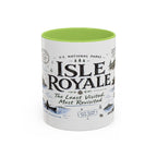 Isle Royale National Park Coffee Mug | Michigan Island Wilderness Hiking Gift | Accent Color Ceramic 11oz 15oz
