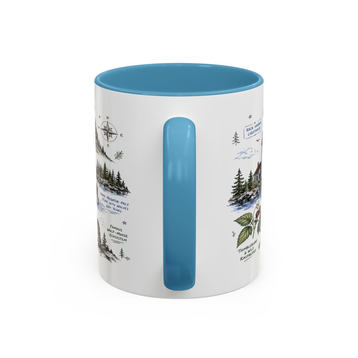 Isle Royale National Park Coffee Mug | Michigan Island Wilderness Hiking Gift | Accent Color Ceramic 11oz 15oz