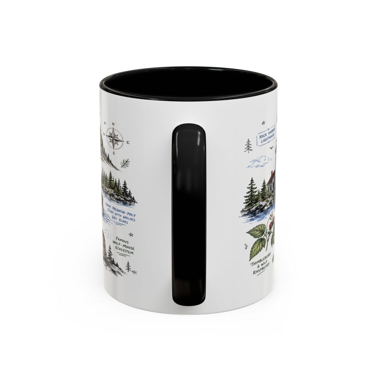 Isle Royale National Park Coffee Mug | Michigan Island Wilderness Hiking Gift | Accent Color Ceramic 11oz 15oz