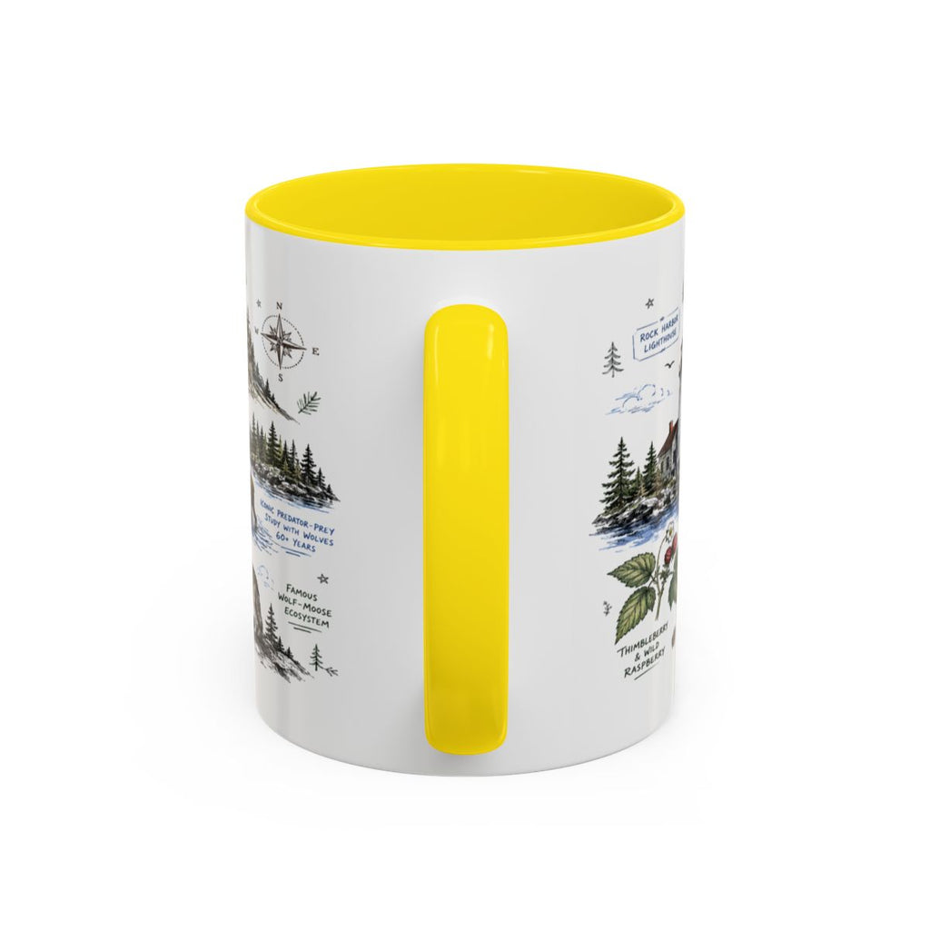 Isle Royale National Park Coffee Mug | Michigan Island Wilderness Hiking Gift | Accent Color Ceramic 11oz 15oz