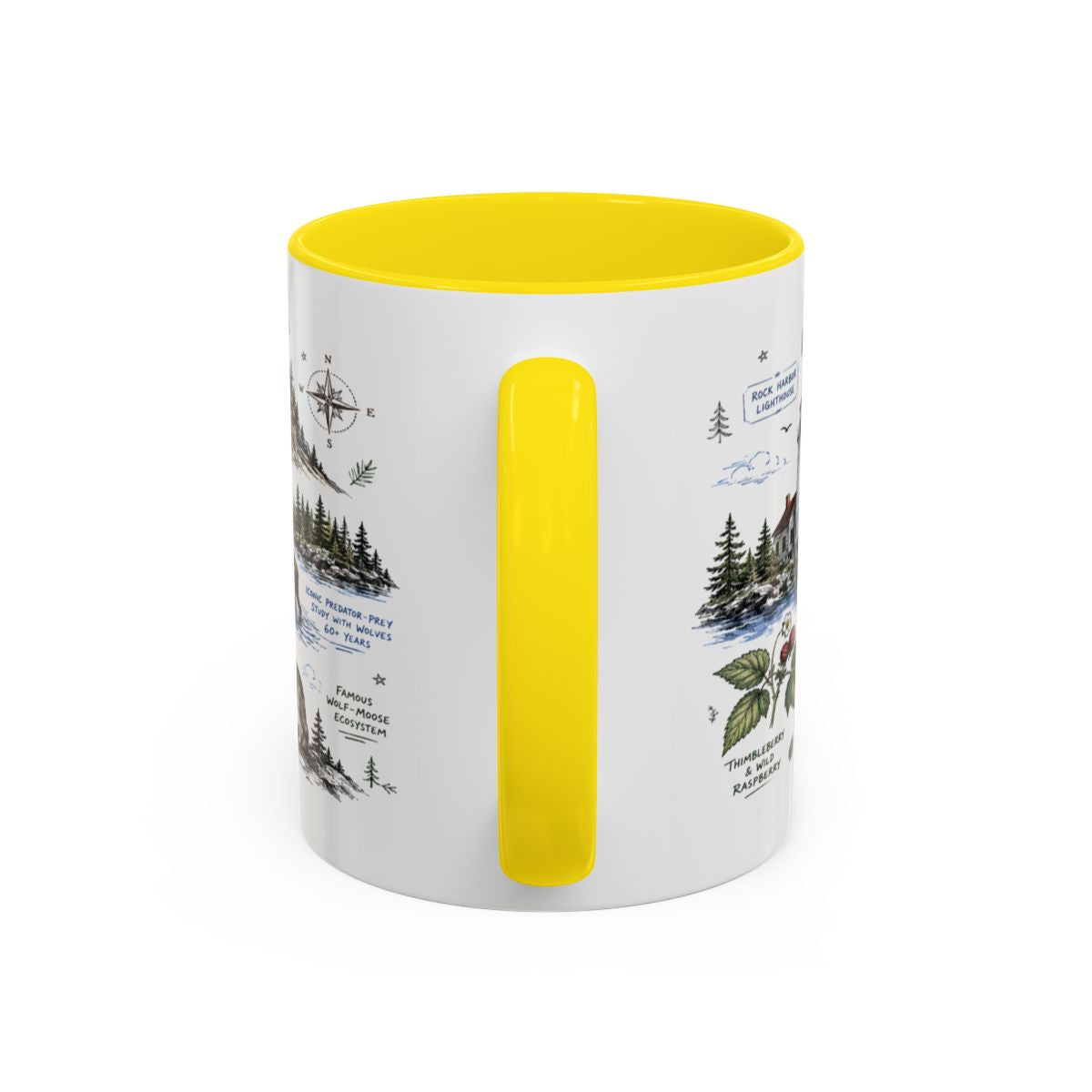 Isle Royale National Park Coffee Mug | Michigan Island Wilderness Hiking Gift | Accent Color Ceramic 11oz 15oz