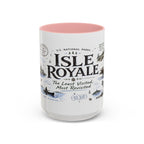 Isle Royale National Park Coffee Mug | Michigan Island Wilderness Hiking Gift | Accent Color Ceramic 11oz 15oz