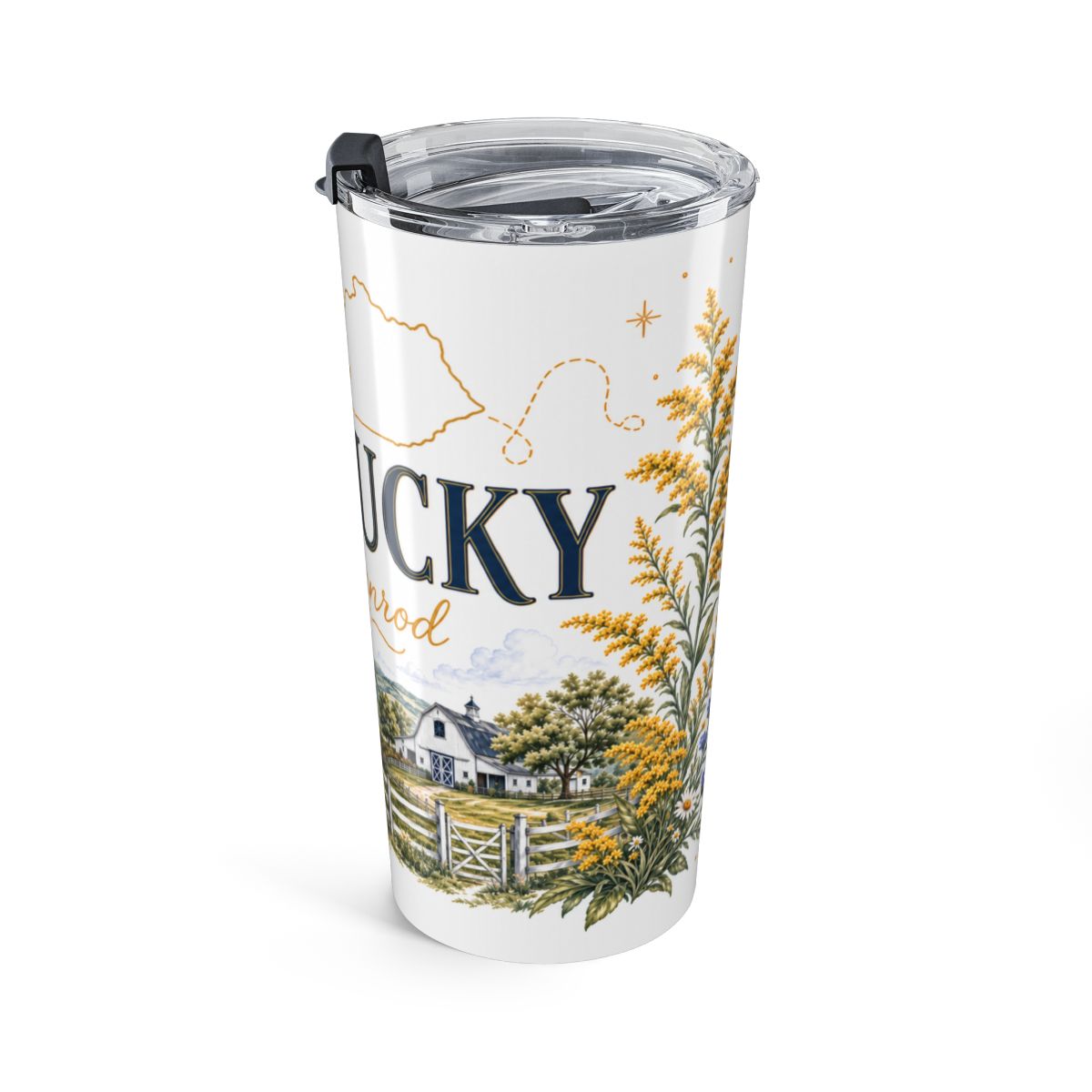 Kentucky State Flower Tumbler | Goldenrod Botanical Travel Cup | 20oz Stainless Steel Gift — right
