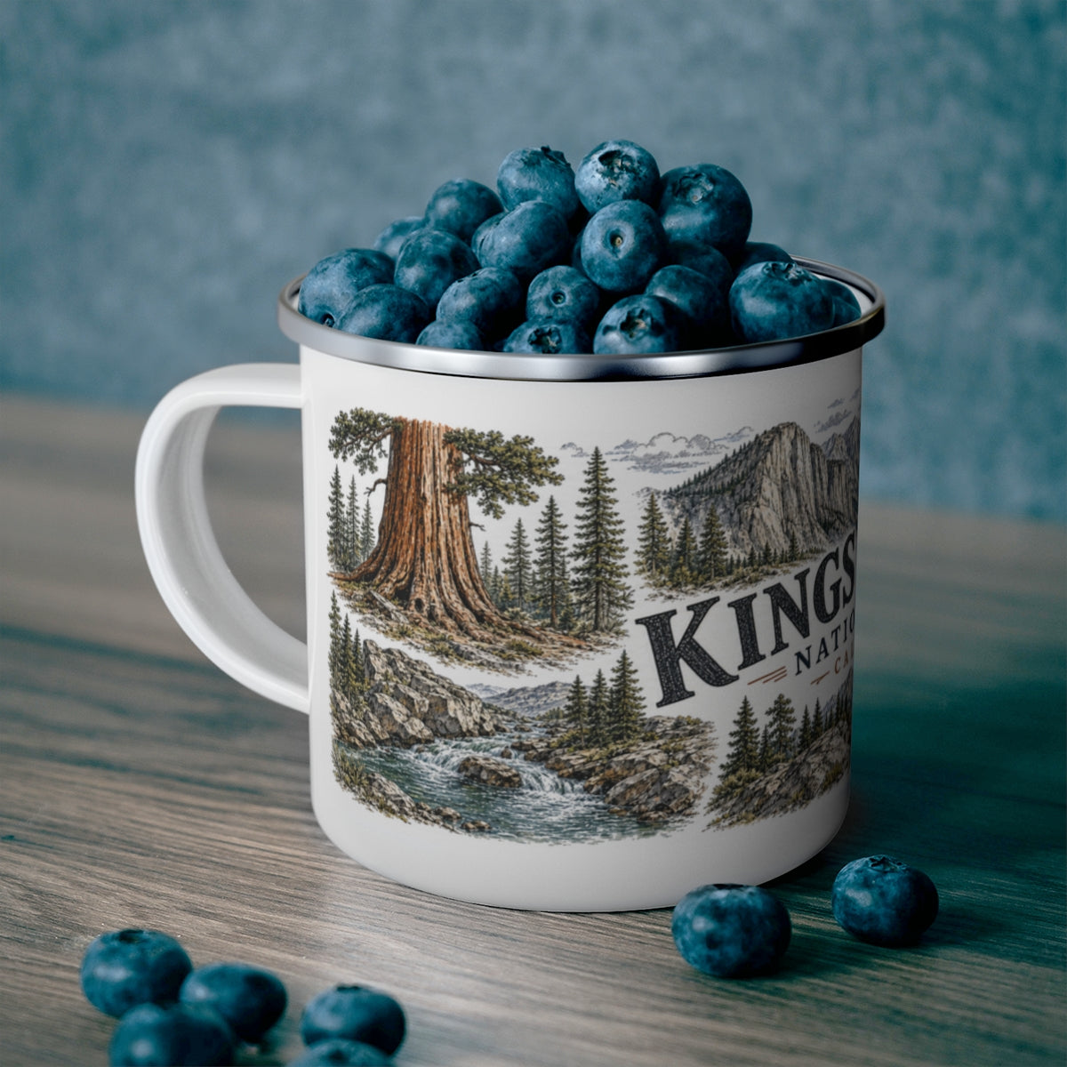 Kings Canyon National Park enamel camping mug outdoor lifestyle scene