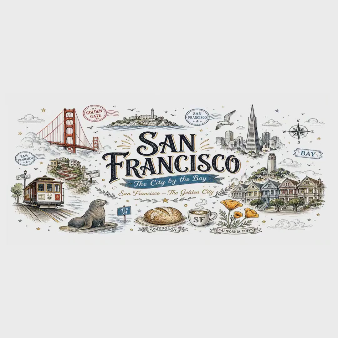 San Francisco Coffee Mug | California Souvenir Travel Gift | Accent Color Ceramic 11oz 15oz video
