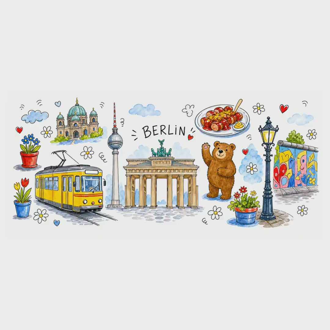 Berlin Travel Mug | European City Souvenir Accent Coffee Mug | 11oz 15oz Ceramic Cup video