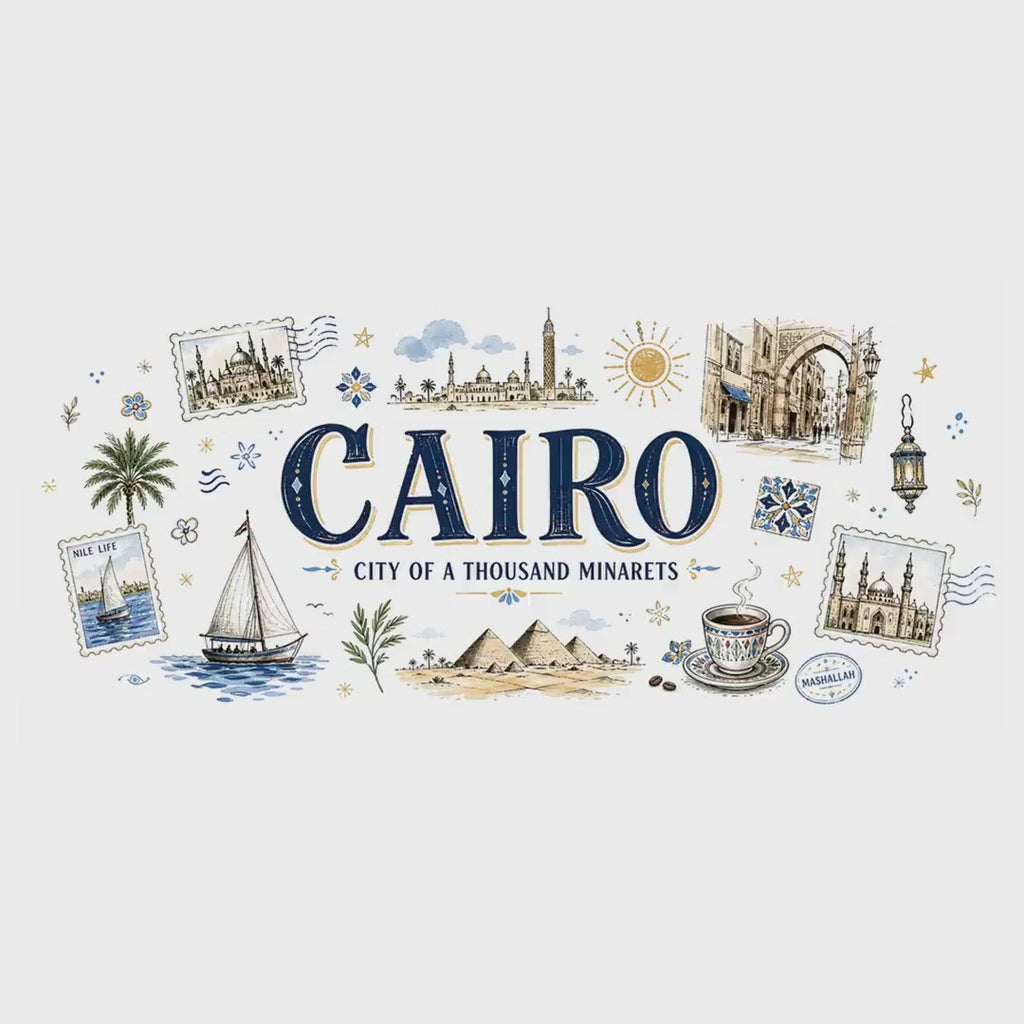 Cairo Coffee Mug | Egypt Souvenir Travel Gift | Accent Color Ceramic 11oz 15oz video